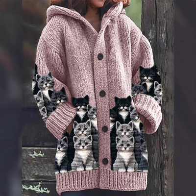 Jasmin | Cat Print Cardigan